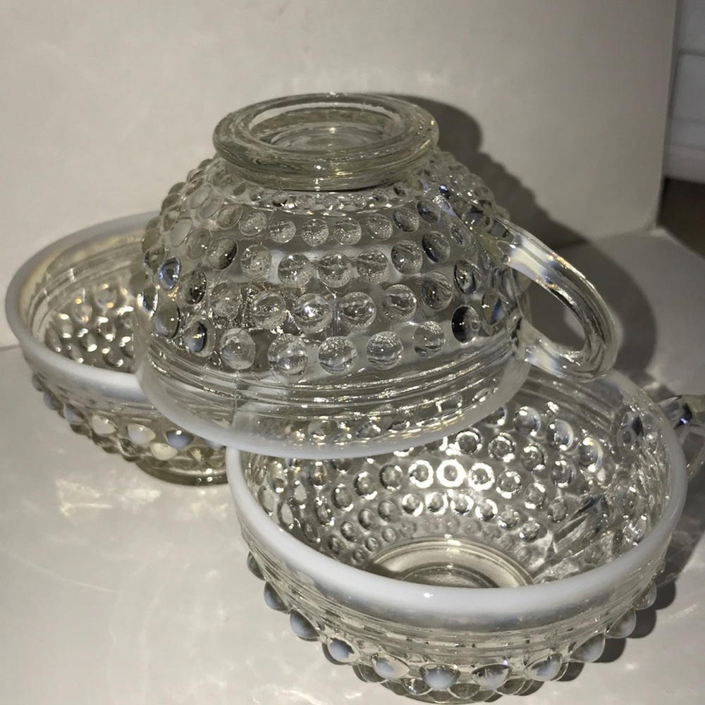 Fenton opalescent hobnail tea cups/punch cups.